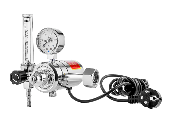 Регулятор расход газа универсальный У-30/АР-40-П-220-Р (с ротаметром, подогреватель на 220 В) Сварог