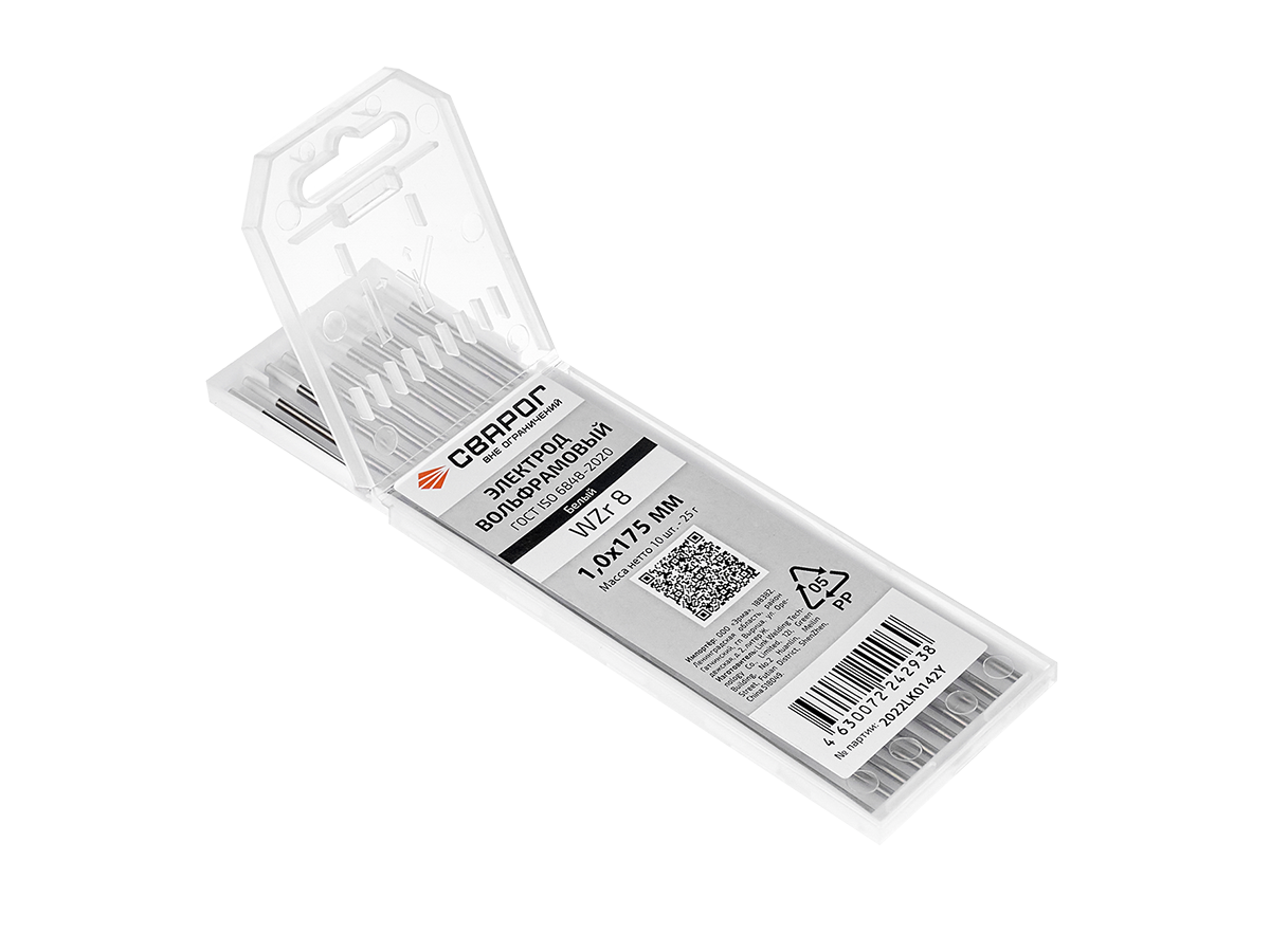 Вольфрамовые электроды WZr8 ф 1,0 мм, белый Сварог